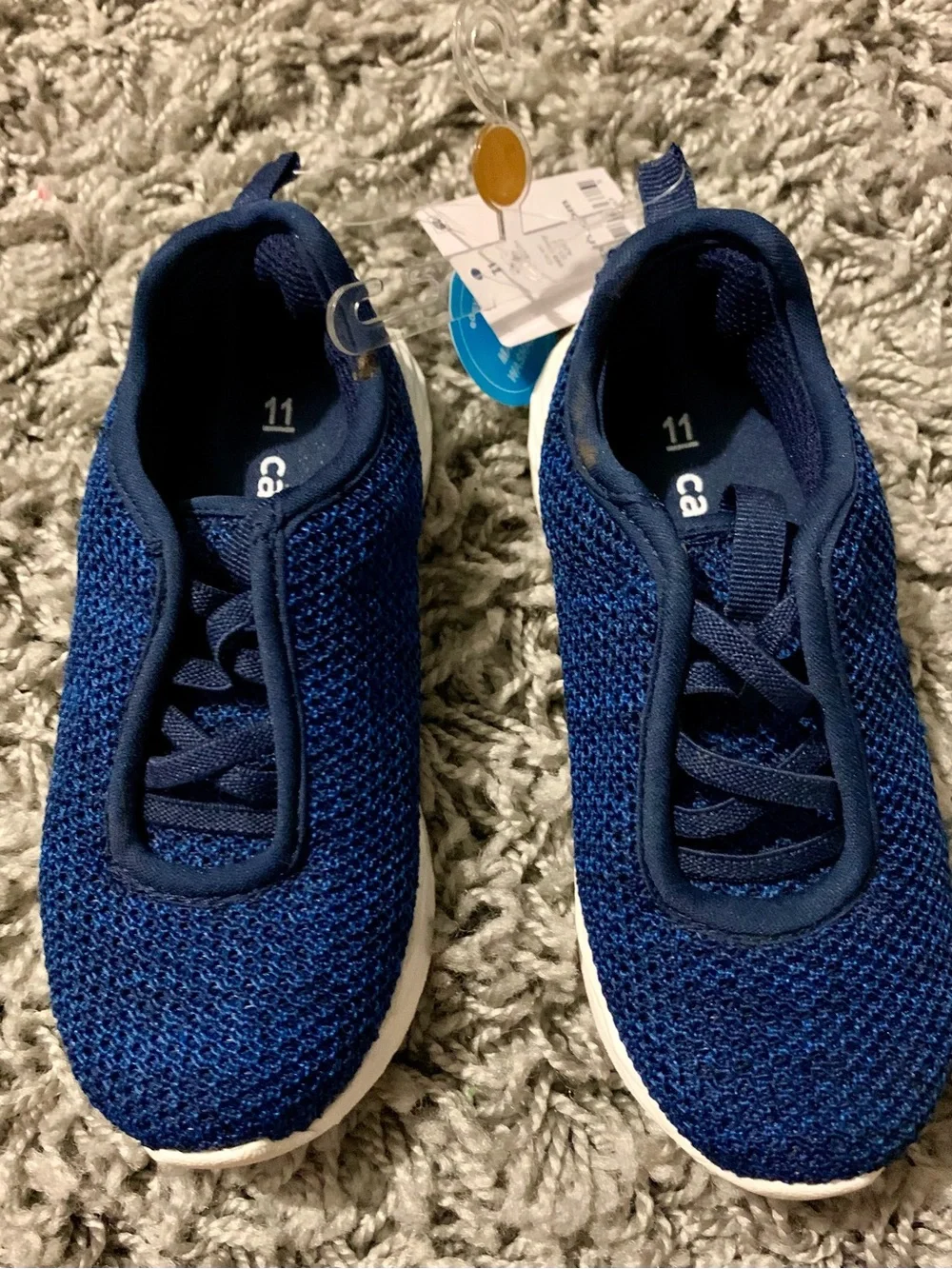 Carter's Deep Blue Knit Slip-On Sneakers for Kids